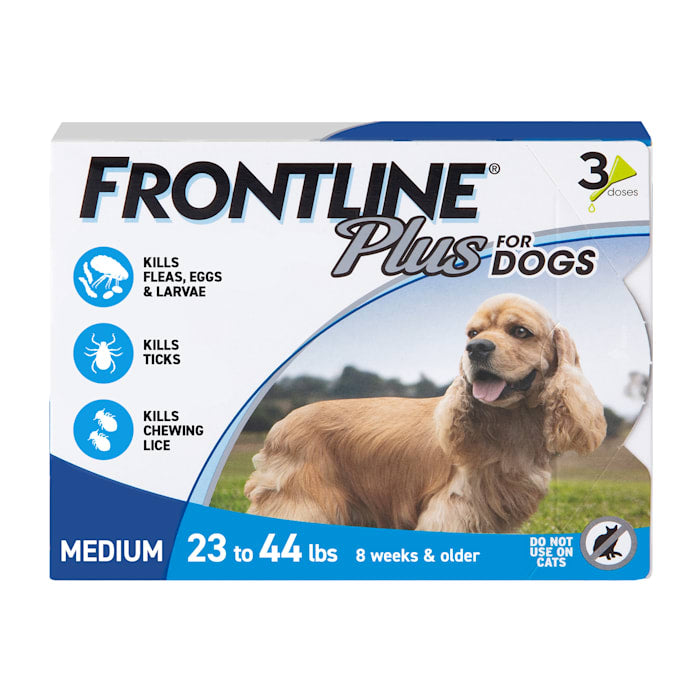 Frontline Plus Flea and Tick Treatment for Medium Dogs, 23-44 lbs - 3 Doses