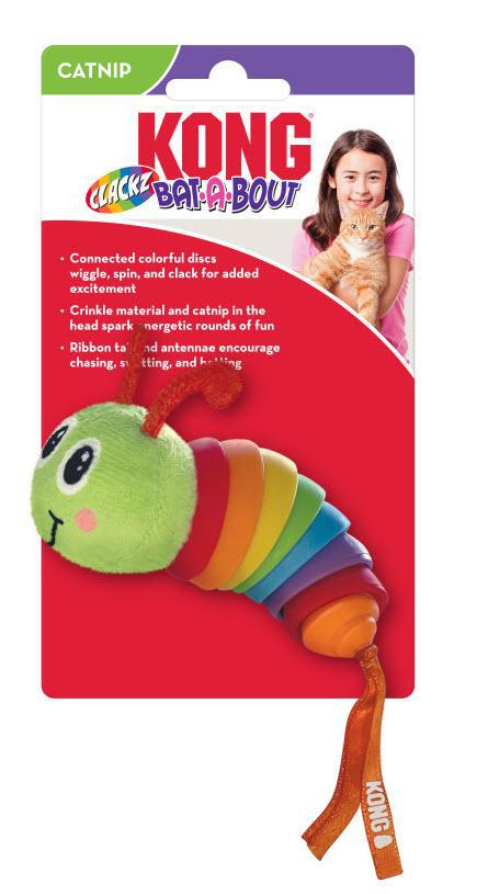 Kong Bat-a-Bout Clackz Caterpillar Cat Toy