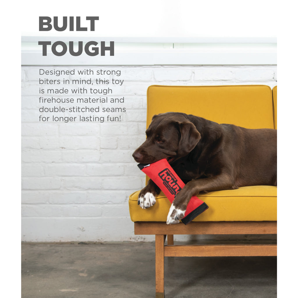 Outward Hound Firehose Squeakin' Fetch Dog Toy - Medium - Durable Plush Squeaky Toy