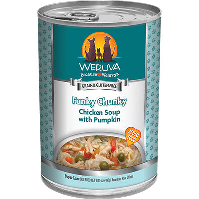 Weruva Funky Chunky Chicken Soup with Pumpkin Dog Food, 14 oz Can