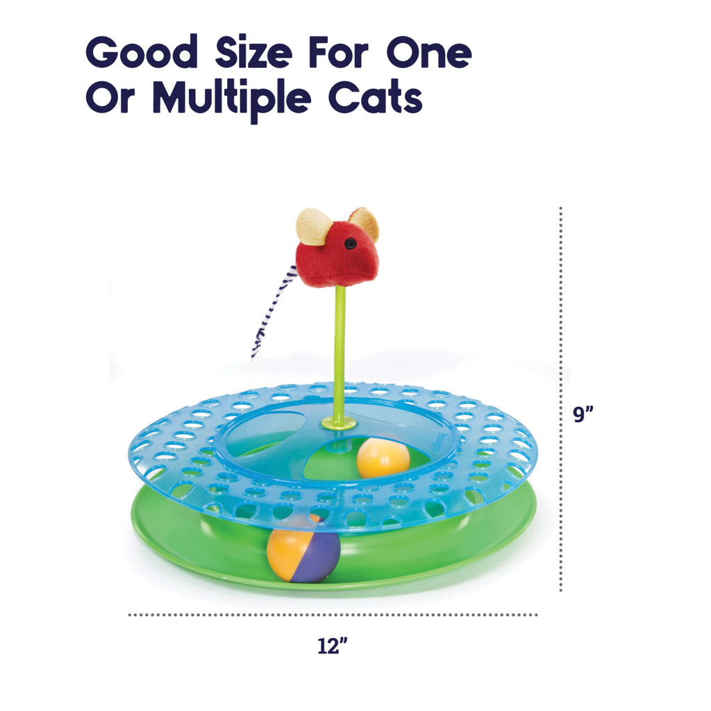 Petstages Cheese Chase Catnip Cat Track Toy, Interactive Multi-Level Play