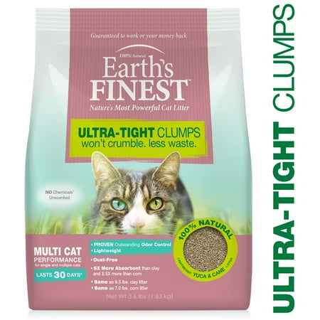Four Paws Earth's Finest Cat Litter, Premium Clumping, Lightweight, Absorbent Formula, 3.6 Pounds