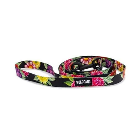 Wolfgang Dog Leash DarkFloral Polyester Small/Medium 4 ft