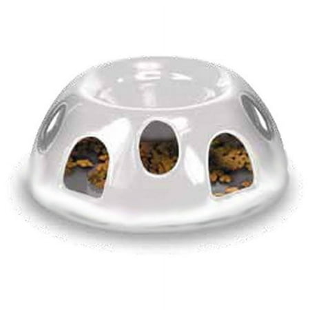Pioneer Pet Tiger Diner Ceramic Food Bowl - White, Portion Control Dish