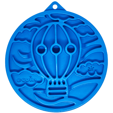 SodaPup Air eCoin Dog Slow Feeder - Enrichment Toy for Small Snacks - Blue