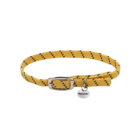 Coastal Elasta Cat 3/8" Reflective Safety Stretch Collar, 10 inch, with Charm