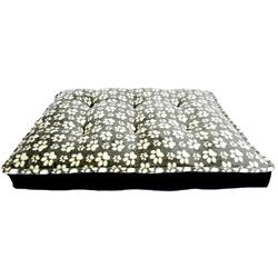 Arlee Ortholux Bella Orthopedic Dog Bed, Linear Paws Charcoal Black, 45 x 36 x 8 Inches