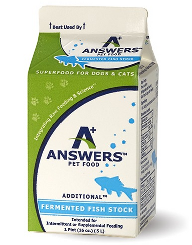 Answers Fermented Fish Stock for Dogs & Cats - 1 Pint (16 oz) - Frozen Raw Food Booster