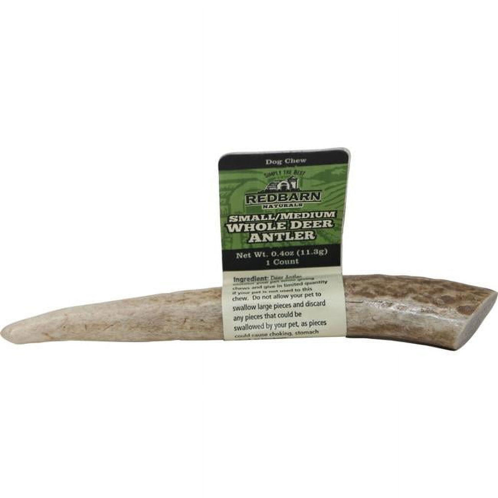Redbarn Whole Deer Antler Dog Treat - Small/Medium, Natural Long Lasting Chew