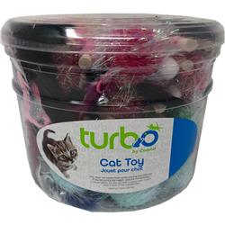 Coastal Turbo Bulk Cat Toy Bin - 33 Piece Monster Wand with Feathers Cat Toy Assortment