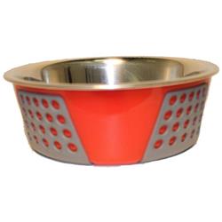 SPOT Ethical Tribeca Dog Bowl - Red - 30 oz - Non-Slip Stainless Steel Pet Dish