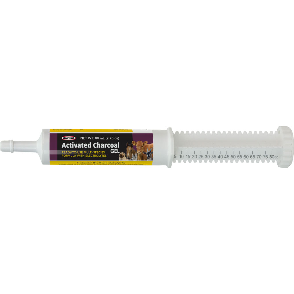 Durvet Activated Charcoal Gel 80ml - Emergency First Aid for Livestock & Pets