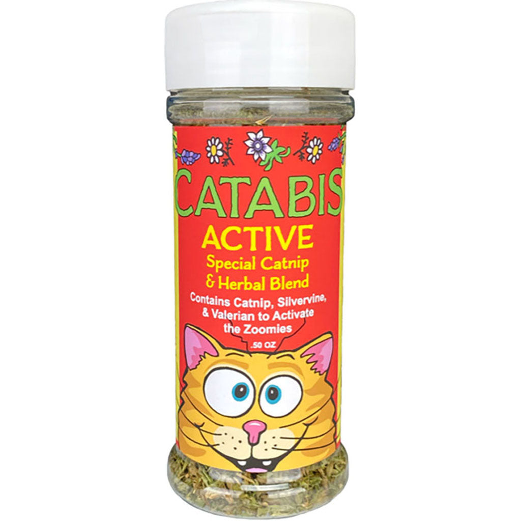 Multipet Catabis Sprinkler Jar Active - Catnip & Herb Blend - 0.5 oz