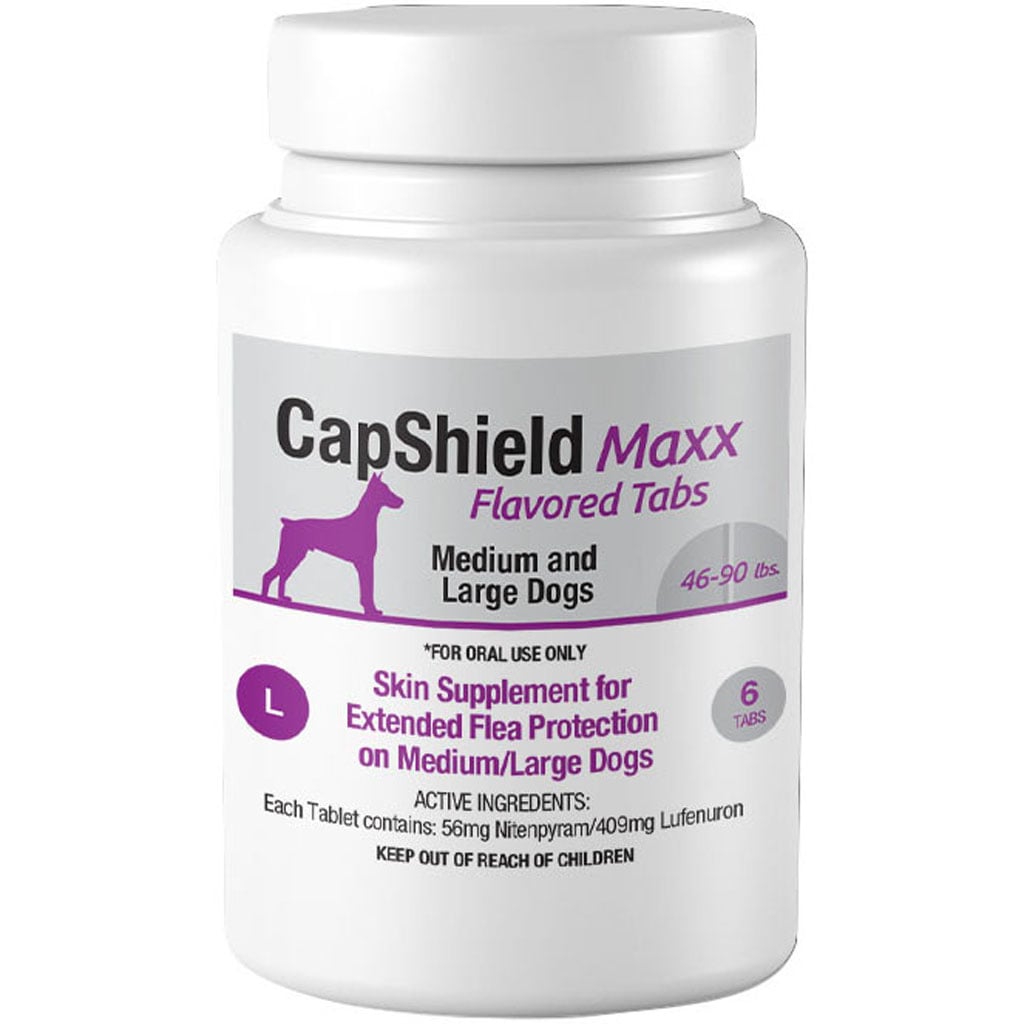 CapShield Maxx Flavored Flea Tabs for Dogs LG 46-90lbs  6...