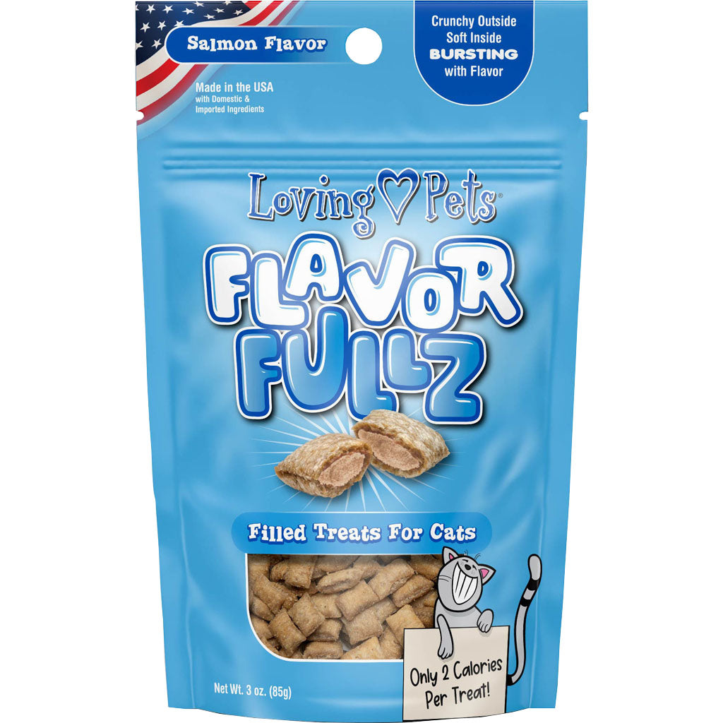 Loving Pets Flavorfullz Filled Cat Treats - Salmon Flavor, 3 oz Bag