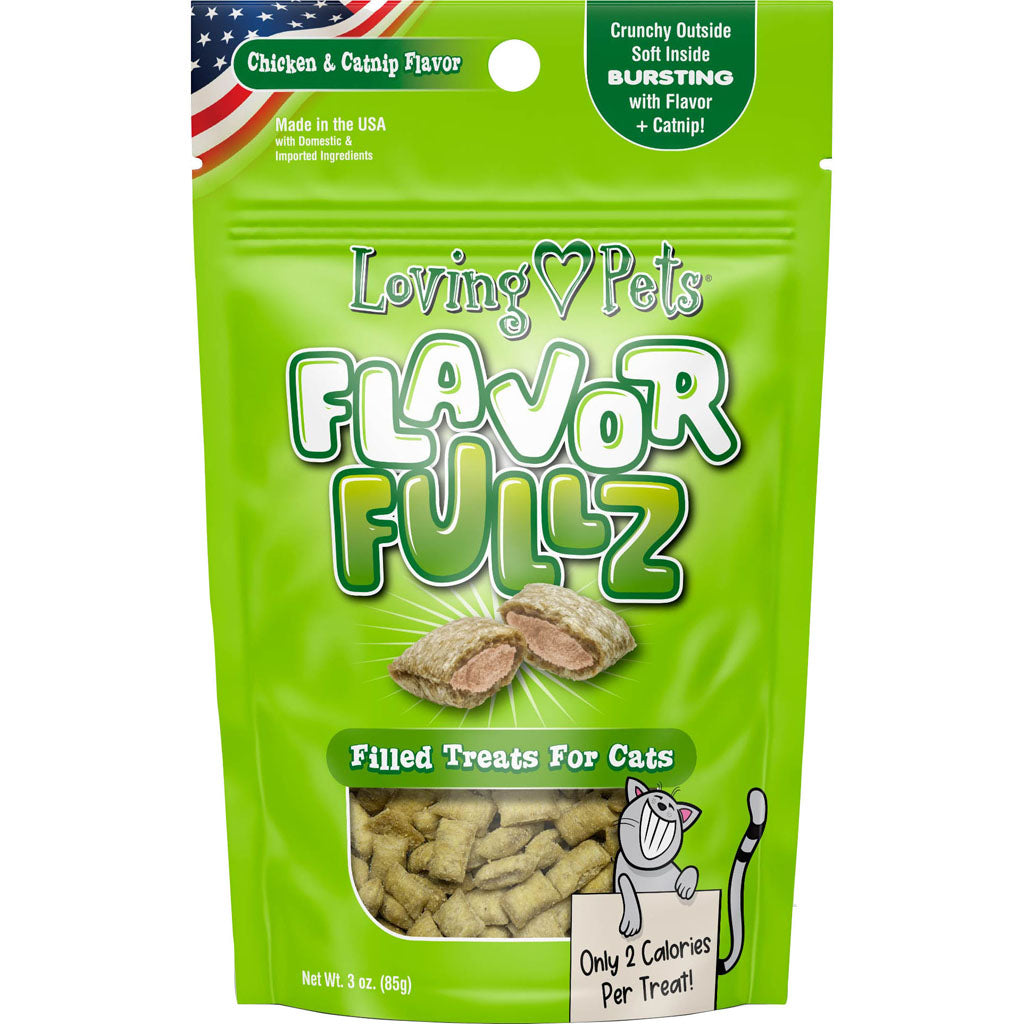 Loving Pets Flavorfullz Filled Cat Treats, Chicken & Catnip, 3 oz