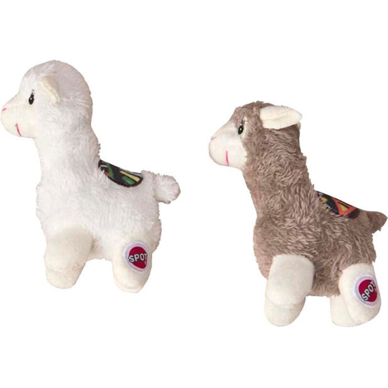 Ethical Pet Lil Spots Yo Llama Dog Toy 2-Pack - Plush Puppy Toy with Squeaker