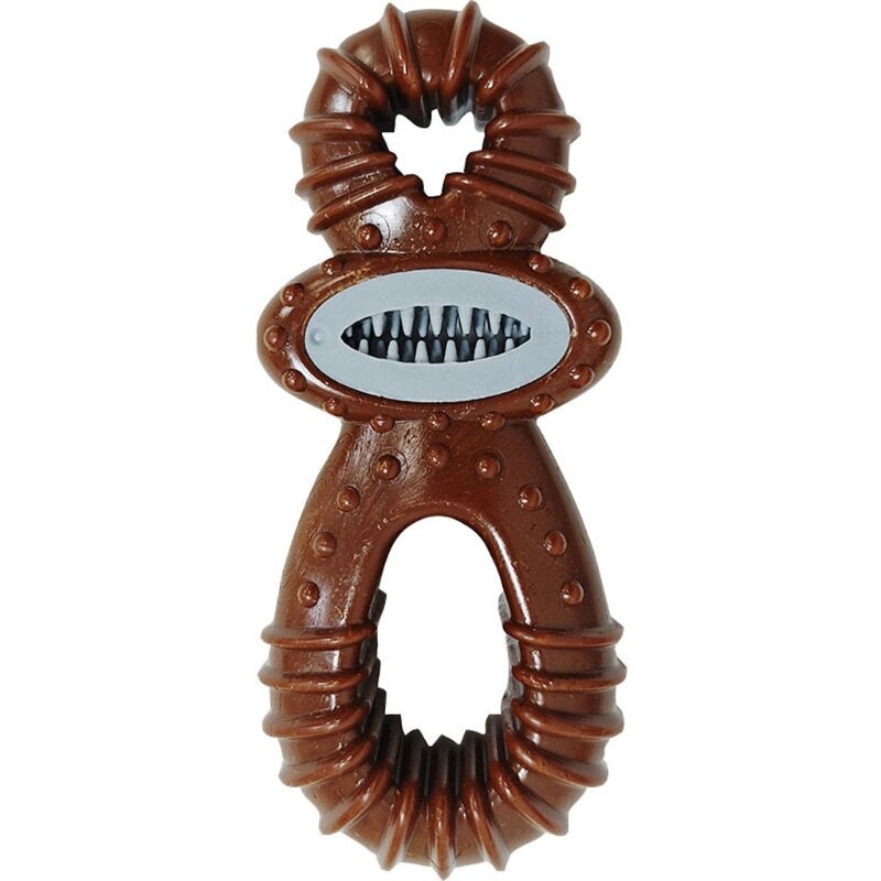BAMBONE Dental Pacifier Bison Dog Chew Toy - 5.5 Inch, Nylon & Bamboo
