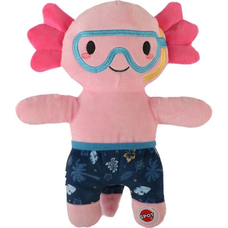 Spot Ethical Pet Axolotl in Swimwear Dog Toy - 10 Inch Plush Squeaky Toy