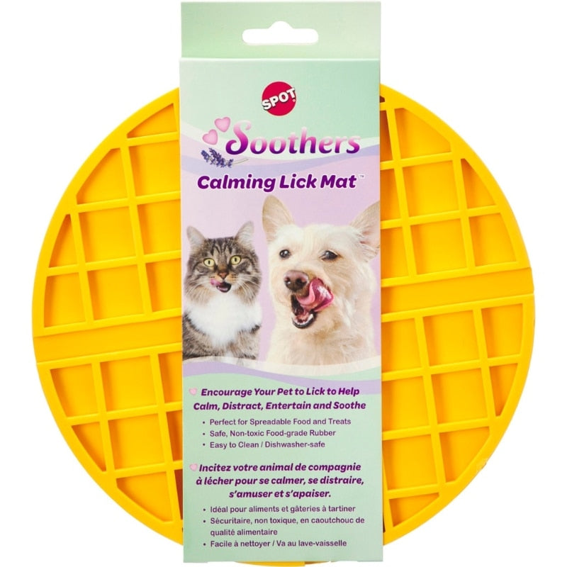 SPOT Soothers Belgian Waffle Lick Mat - 7.5 inch Calming Pet Slow Feeder