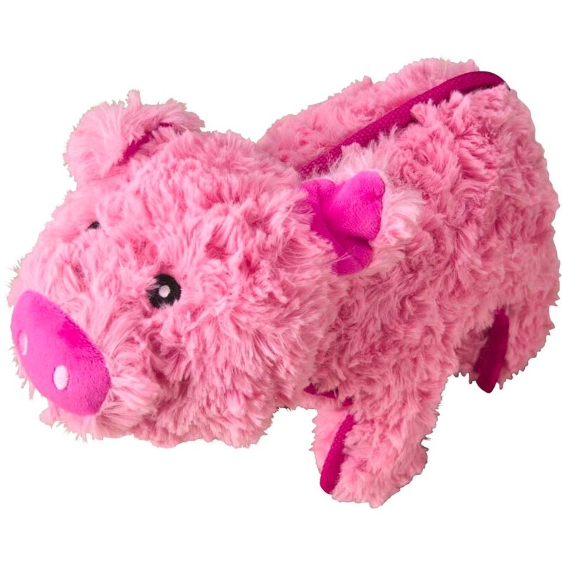 SPOT Dura-Fuse Snuggle Pig Dog Toy - 10 Inch Plush Squeaky Piggy