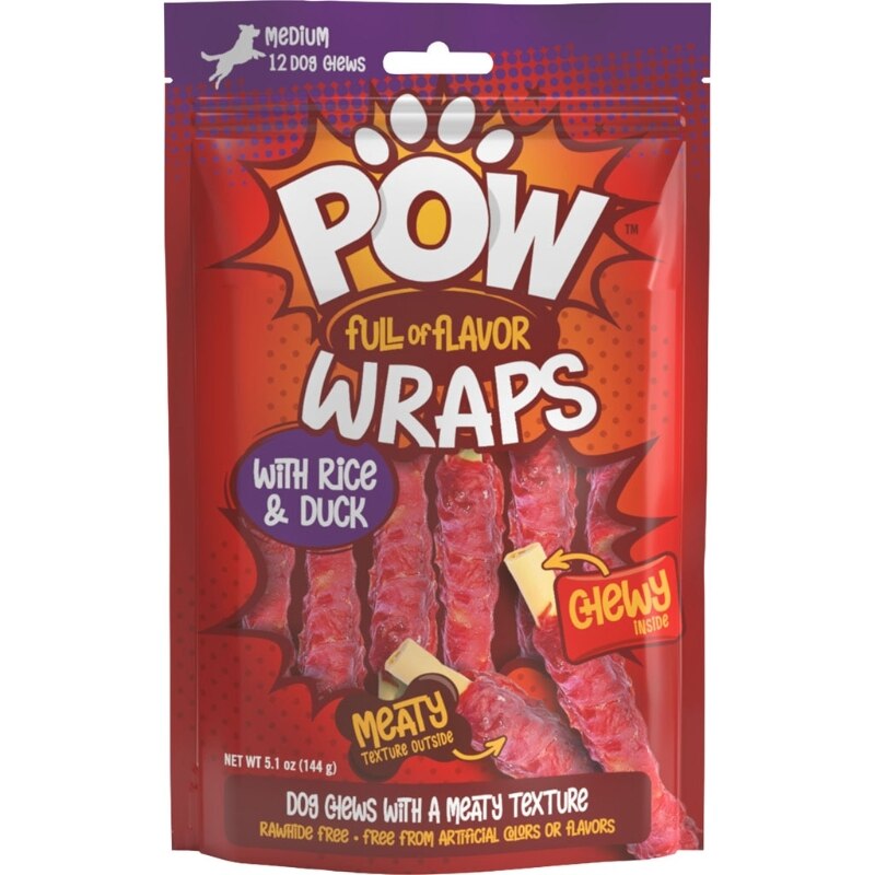 Nothin' to Hide POW Wraps Rice & Duck Dog Treats - 12 Pack