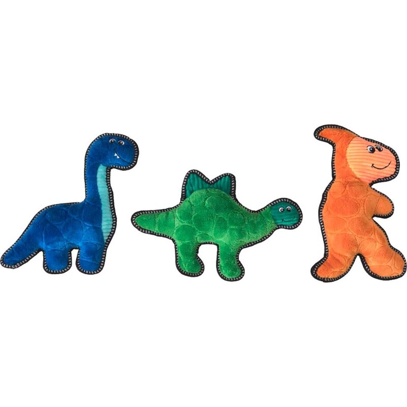 Ethical Pet Dura-Fuse Dinosaur Dog Toy, 11" Assorted - Durable Squeaky Plush