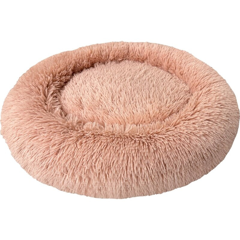 Ethical Pet Sleep Zone Luxe Round Faux Fur Bed - 27 inch - Dusty Rose