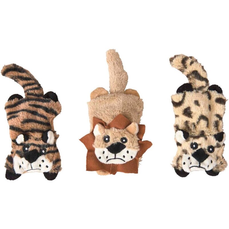 Spot Lil Spots Flat Cats Dog Toy - 5" Plush Squeaky Toy (Assorted Colors)