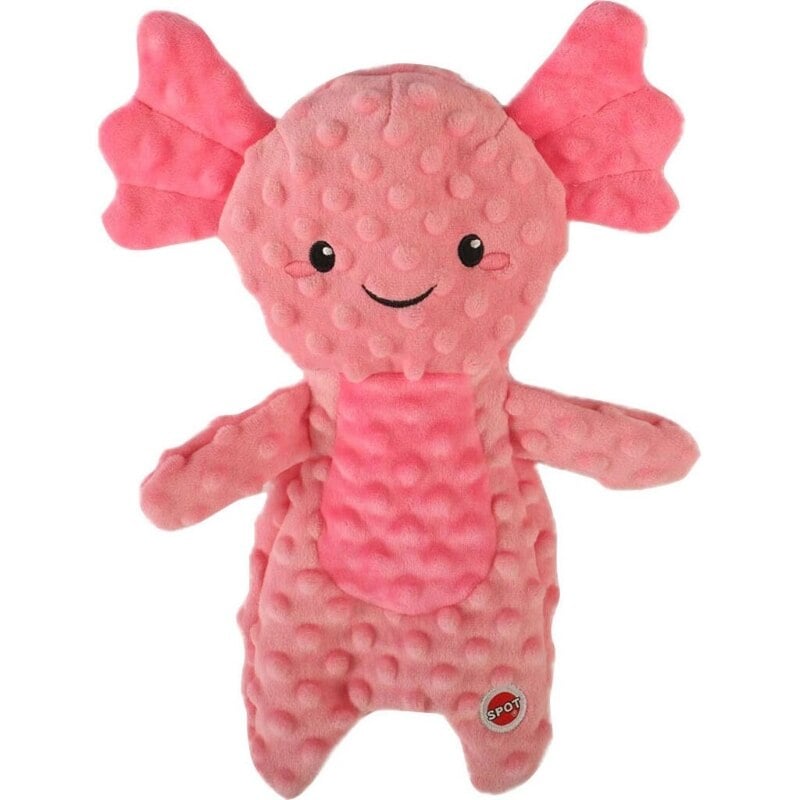 Ethical Spot Axolotl Dog Toy - Stuffing Free Plush with Squeaker - 14 Inch (Assorted Colors)