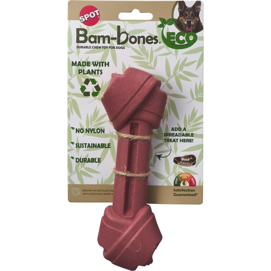 BAMBONE ECO Knot Bone Beef Flavor 7.5" - Durable Plant-Based Dog Chew Toy