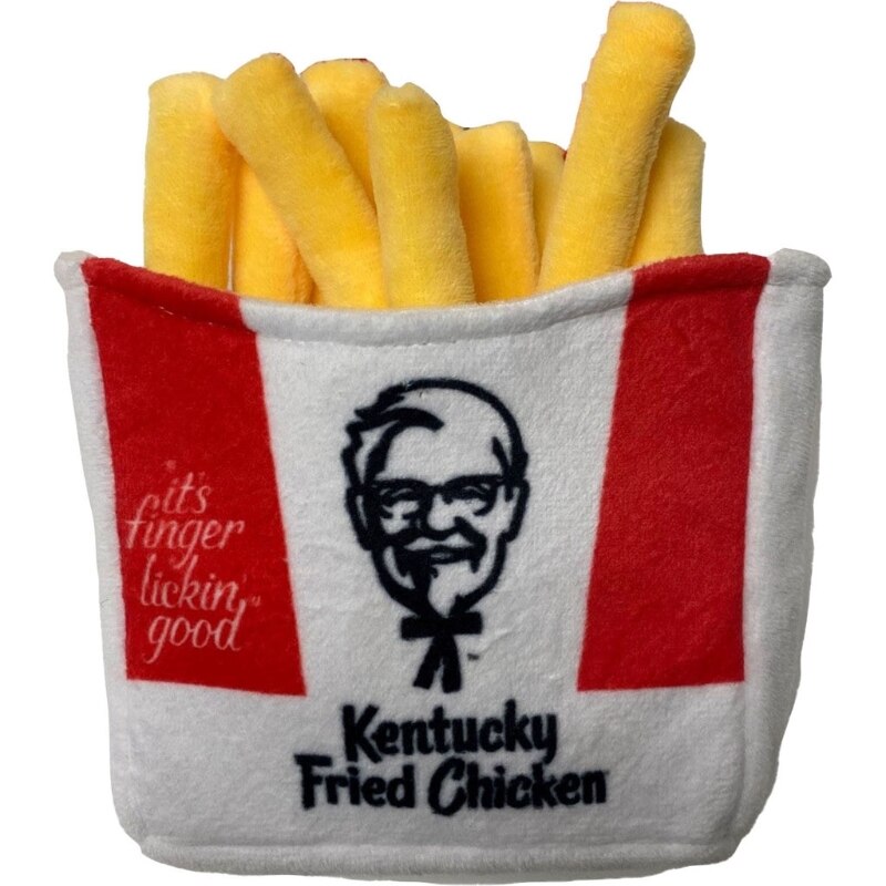 Ethical Pet Spot KFC Plush Fries Dog Toy - 6" Kentucky Fried Chicken Squeaky Toy