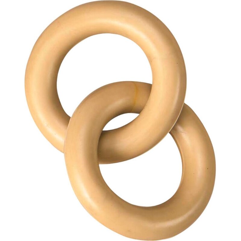 LOVE THE EARTH Natural Rubber Double Ring Dog Toy - 5.5 inch Durable Chew Toy