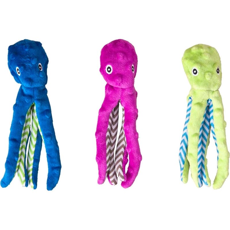 Spot Lil Spots Octopus Dog Toy, 8 Inch, Plush Squeaky Toy, Assorted Colors