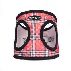 Bark Appeal Red Plaid Step-In Dog Harness - Medium, Mesh EZ Wrap, Adjustable, Anti-Choke