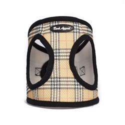 Bark Appeal Tan Plaid Dog Harness - Small & Medium Breeds - Soft Mesh Vest Harness