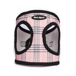 Bark Appeal Pink Plaid Step-in Dog Harness - Soft Mesh Vest - Small to Medium Pets - M