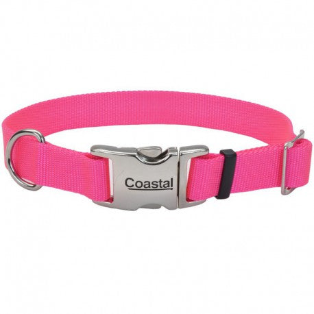 Coastal Pet Titan Metal Dog Collar - Neon Pink - 3/4 x 14-20"