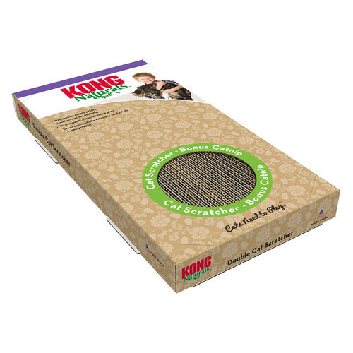 KONG Naturals Double Scratcher for Cats - Eco-Friendly Cat Scratch Pad with Catnip