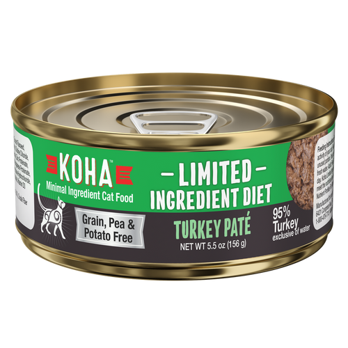 Koha Limited Ingredient Diet (LID) Turkey Pate Grain-Free Wet Cat Food, 3oz Can