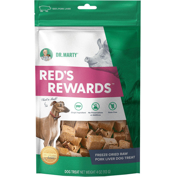 Dr. Marty Red's Rewards Freeze-Dried Pork Liver Dog Treats - 4 oz