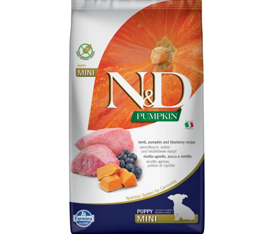 Farmina N&D Puppy Mini Breed, Grain-Free, Lamb & Blueberry, Pumpkin Recipe - Sample Size