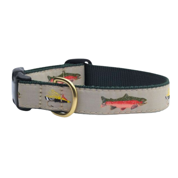 Up Country Fly Fishing Dog Collar - Medium (12-18 inch) - 1 Inch Width - USA Made