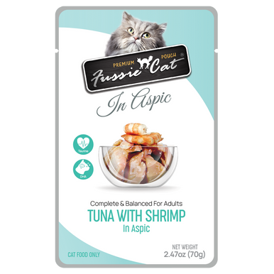 Fussie Cat Premium Tuna & Shrimp in Aspic Wet Cat Food Pouch, 2.47 oz