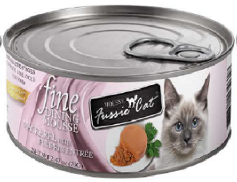 Fussie Cat Fine Dining Mousse Mackerel & Pumpkin Entrée Wet Cat Food, 2.47 oz