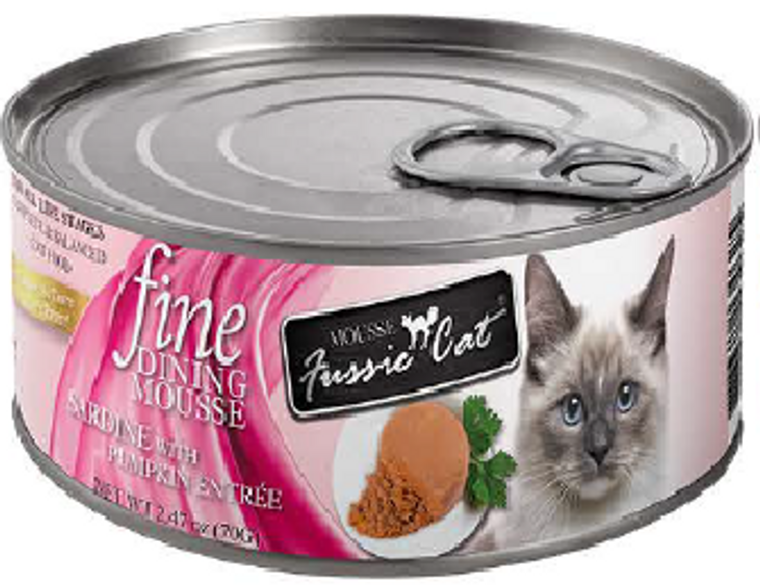 Fussie Cat Fine Dining Mousse Sardine with Pumpkin Entrée - 2.47oz Cat Food Can