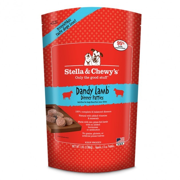 Stella & Chewy's Dandy Lamb Dinner Patties Frozen Raw Dog Food, 3 lb