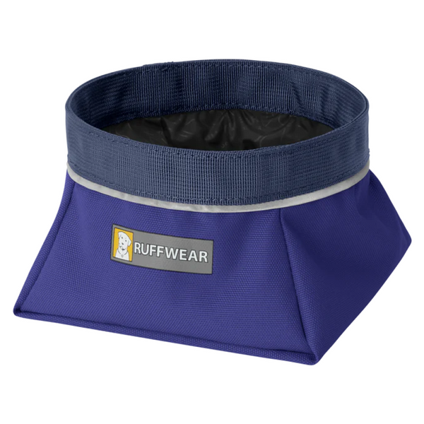 Ruffwear Quencher Packable Dog Bowl - Portable Food & Water Bowl for Travel - Huckleberry Blue