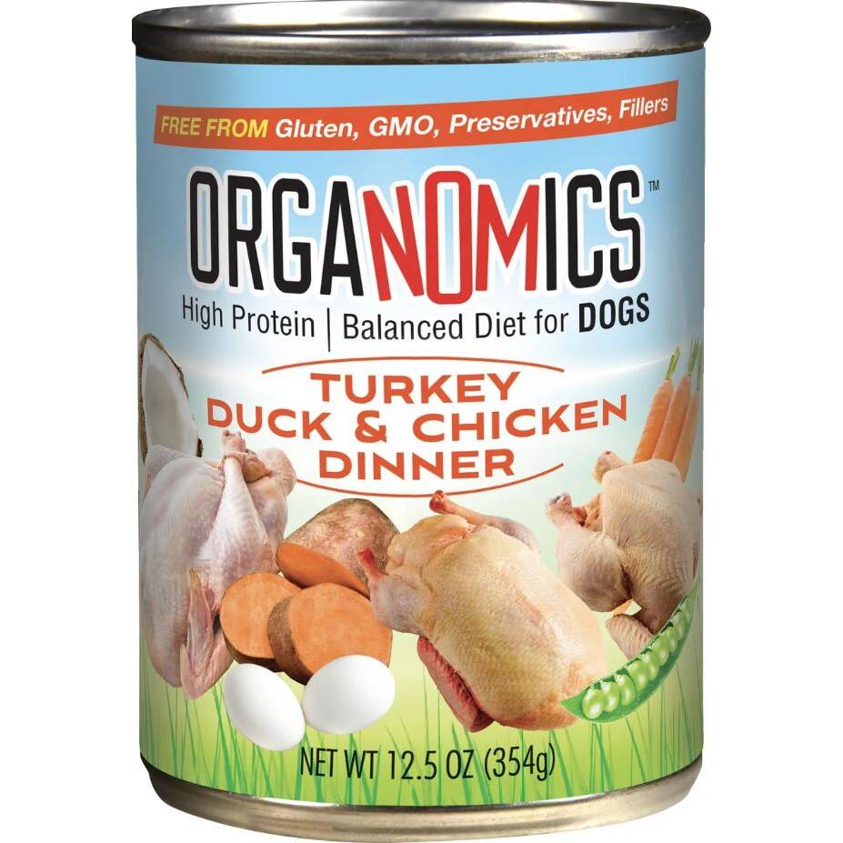 Evanger's Organomics Turkey, Duck & Chicken Dog Food Dinner - 13 oz Can