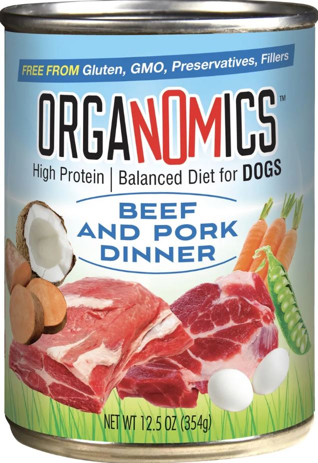Organomics Beef and Pork Dinner for Dogs 12.5oz Can